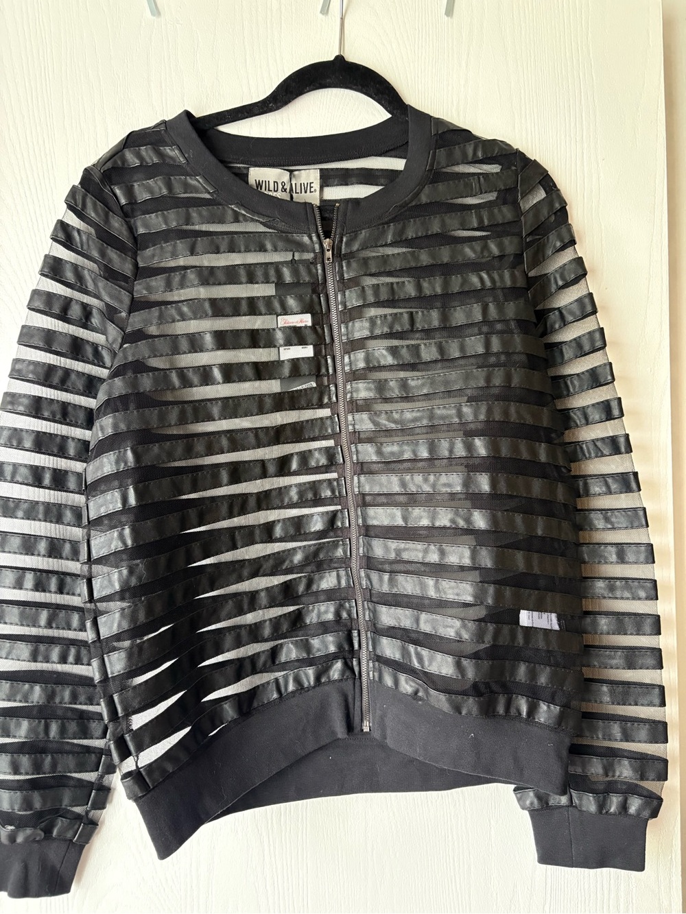 Black Striped Bomber Jacket